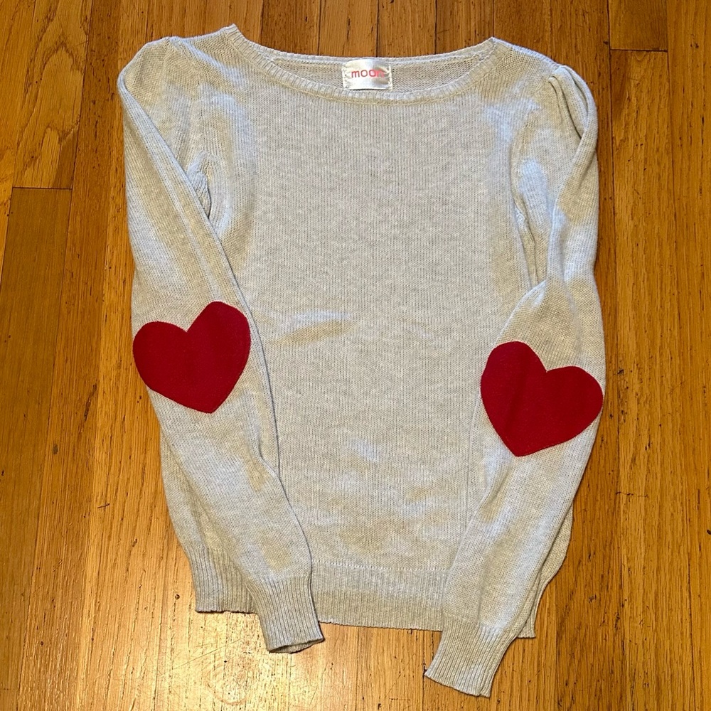 Moon Knit Sweater w/ Heart Elbow Patches